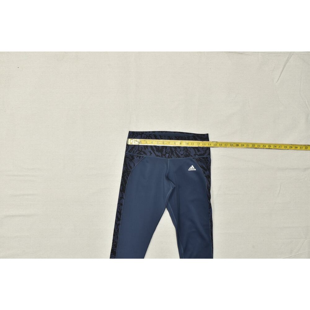 Adidas Climalite Women's Navy Blue & Black Patterned Athletic Leggings Regular S - Picture 4 of 8